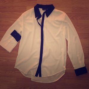 Black and white blouse